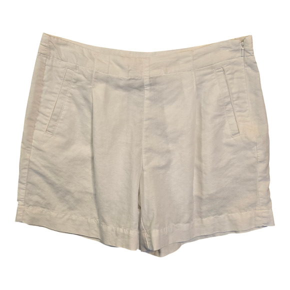 Land's End Pants - Lands End Shorts Womens Size 4 White Linen/Cotton Blend Summer Beach Vacation